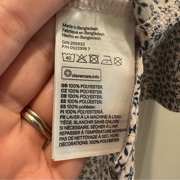H&M Cream and Blue Floral Patterned Blouse - Picture 4 of 5